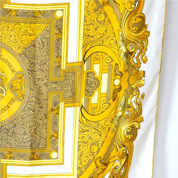 EUC$585 HERMES Gold SCARF - Picture 3 of 16